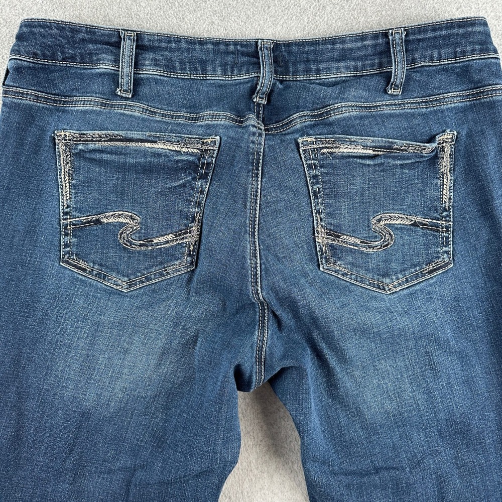 Silver Jeans Co Jeans Womens 18 Dark Blue Elyse Skinny Mid Rise Stretch Denim - Picture 6 of 10